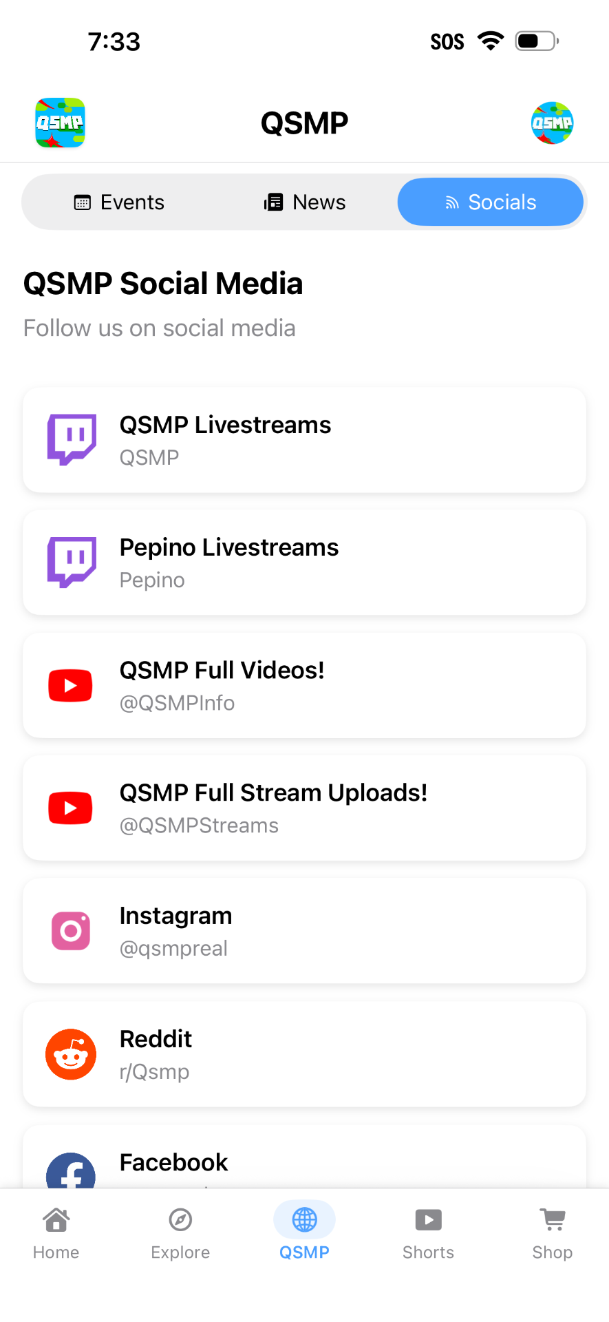 QSMP social media links